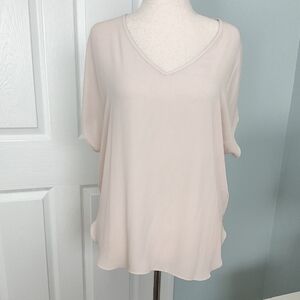 LOFT Soft Cream V-Neck Blouse